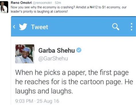 Reno Omokri Reacts To Garba Shehus Tweet That Pres Buhari Likes