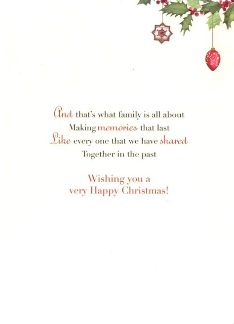 Sister And Brother In Law Christmas Greeting Card Traditional Cards Lovely Verse 5034527235817 Ebay