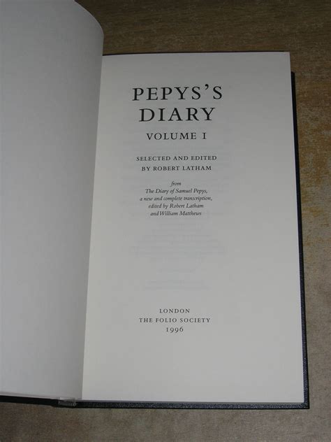 Pepys Diary Volumes I Iii By Samuel Pepys Selected And Edited By