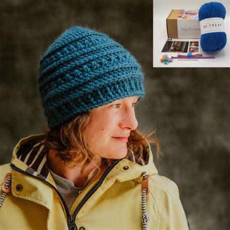 Crochet Kit For The Blue Beanie Hat Cris Crochet Shop