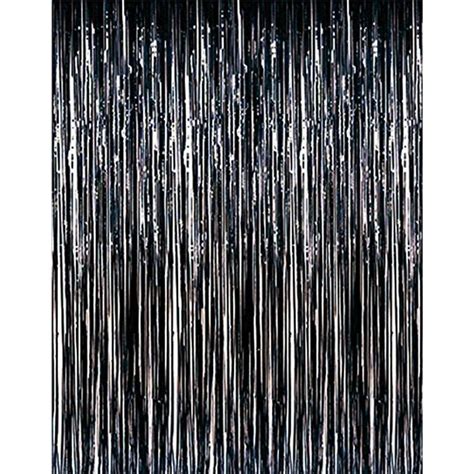 Metallic Black Foil Fringe Party Curtain 3 Ft X 8 Ft 1 Curtain By