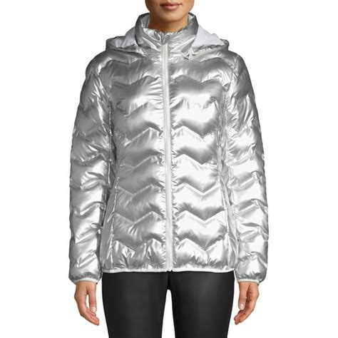 Time And Tru Time And Tru Womens Puffer Coat With Hood