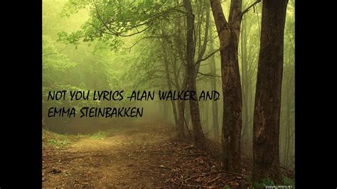 Alanwalker And Emma Stein Bakken Not You Lyric Video Youtube