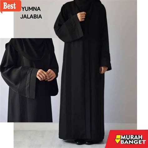 Jual Model Abaya Terbaru 2023 Abaya Hitam Polos Gamis Bahan JetBlack