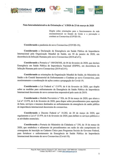 Nota de orientações para o funcionamento da rede socioassistencial em