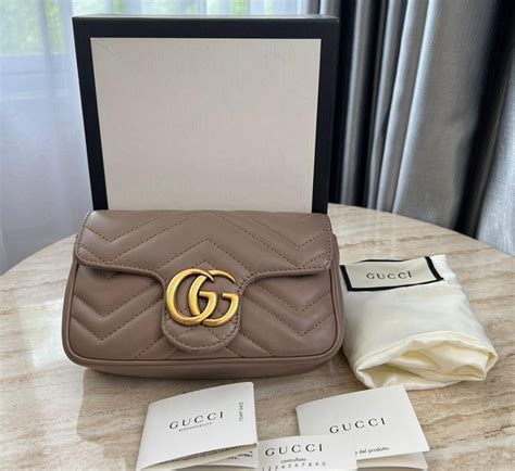 Gucci Marmont Supermini Nude Comes With Box Db Booklet Dv On Carousell