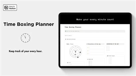 Time Boxing Planner Productivity Template