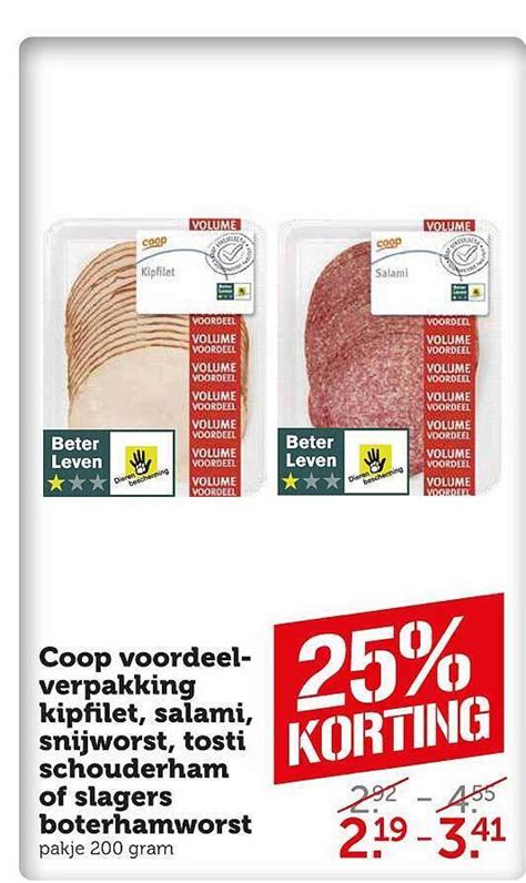 Coop Voordeelverpakking Kipfilet Salami Snijworst Tosti Schouderham