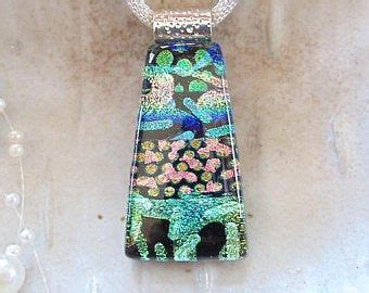 Dichroic Glass Pendant Necklace Fused Glass Jewelry Etsy Dichroic