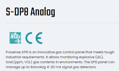 Prosense S Dp Analog Gas Control Panels Fixed Gas And Flame Detection