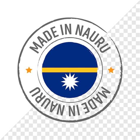 Hecho en Nauru sello insignia de bandera ilustración vectorial del