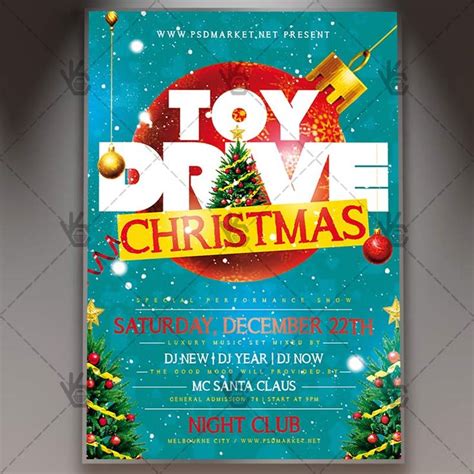 Holiday Toy Drive Flyer Psd Template Holiday Toys Christmas Toy