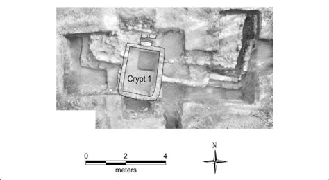 5. Orthomosaic of the northern excavation block with Crypt 1 indicated ...