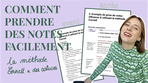 Comment prendre des notes facilement la méthode Cornell tutoriel