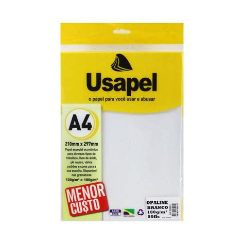 Papel Usapel A4 Opaline Diplomata 180g Casas Bahia