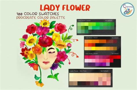 Lady Flower Procreate Color Palettes Graphic By Charming Creative