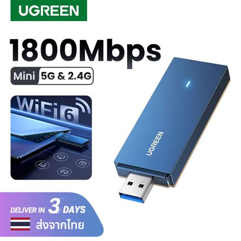 Ugreen อุปกรณ์รับสัญญาณไวไฟ Ax1800 Usb Wifi 6 Adapter For Pc Laptop 1800mbps 5g 24g Dual Band