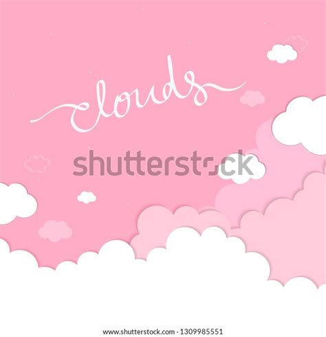 Pink Sky Clouds Wallpaper Vector Stock Vector (Royalty Free) 1309985551 ...