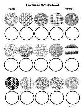 Texture Worksheet By Pencil And Brush Tpt