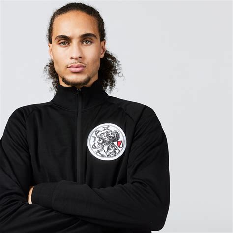 Ajax Anthem Jacket Zwart Met Oud Ajax Logo Official Ajax Fanshop