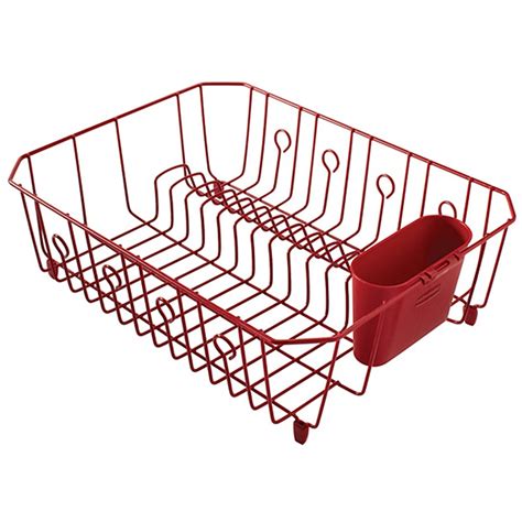 Rubbermaid Antimicrobial In Sink Dish Drainer Red Large Fg6032arred