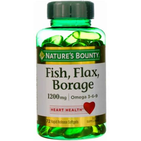 Nature S Bounty Fish Flax Borage 1200mg Omega 3 6 9 Softgels 1 QFC