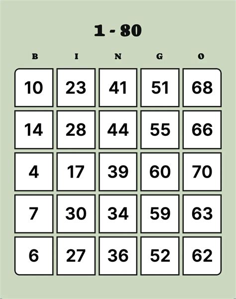 Number Bingo Print Traditional Bingo Cards Bingo Card Creator