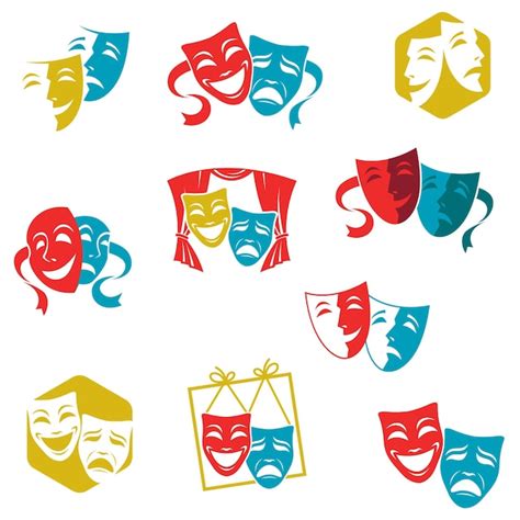 Premium Vector Theatrical Masks Set