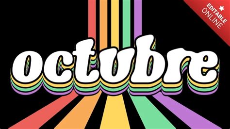 Octubre Fuente Musical Retro Generador De Efectos De Texto