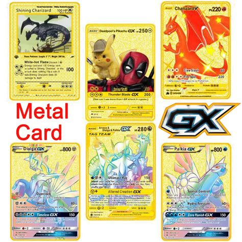 Pokemon Anime Pikachu Charizard Arceus Shining Rainbow Gold Metal