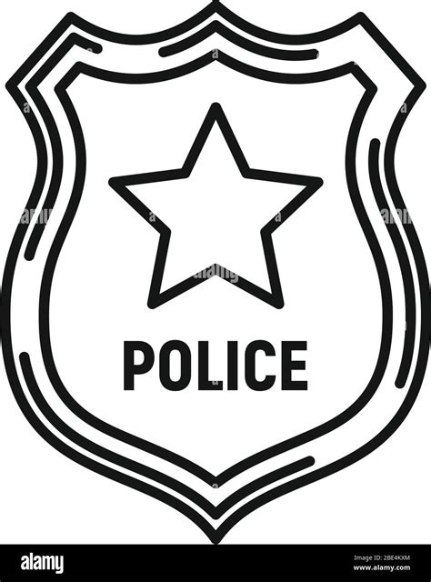 Police badge icon. Outline police badge vector icon for web design ...