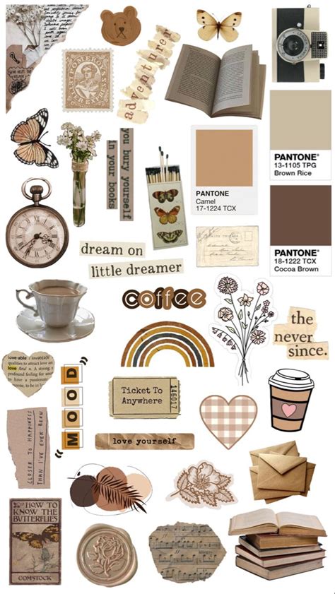 Printable Sticker Sheet Diy Phone Case Design Vintage Paper