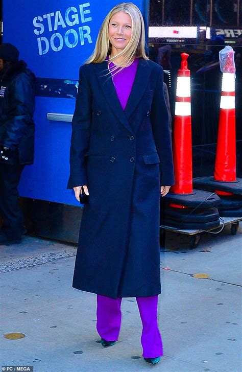 Gwyneth Paltrow Cuts A Bold Figure In Vibrant Purple Ensemble As She Gushes I Love Married