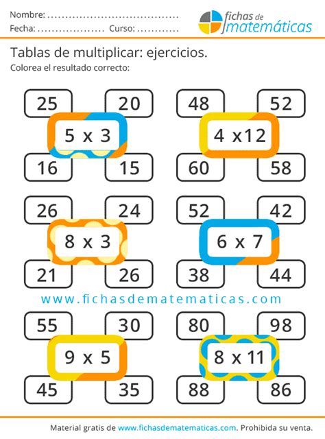 Ejercicios De Repaso De Las Tablas De Multiplicar Descarga Gratis Pdf