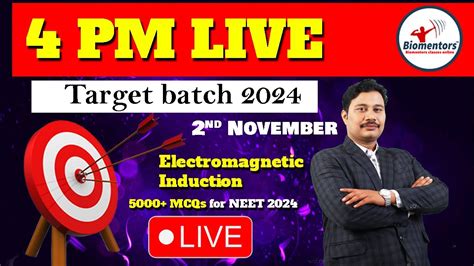 Physics 4 PM Live L Electromagnetic Induction L 5000 MCQs For NEET