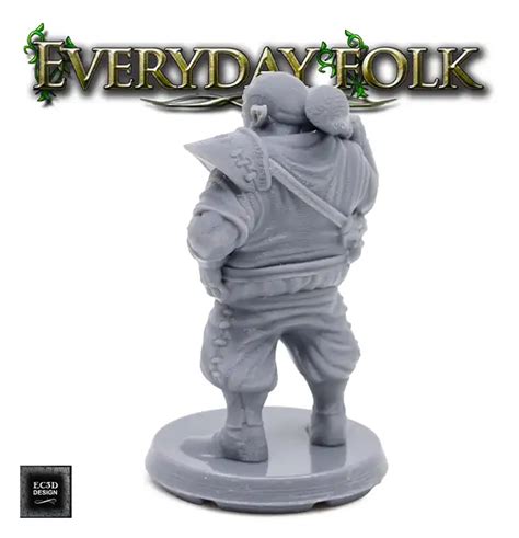 Male Orc Bouncer Everyday Folk 3D Print Resin Simtasia