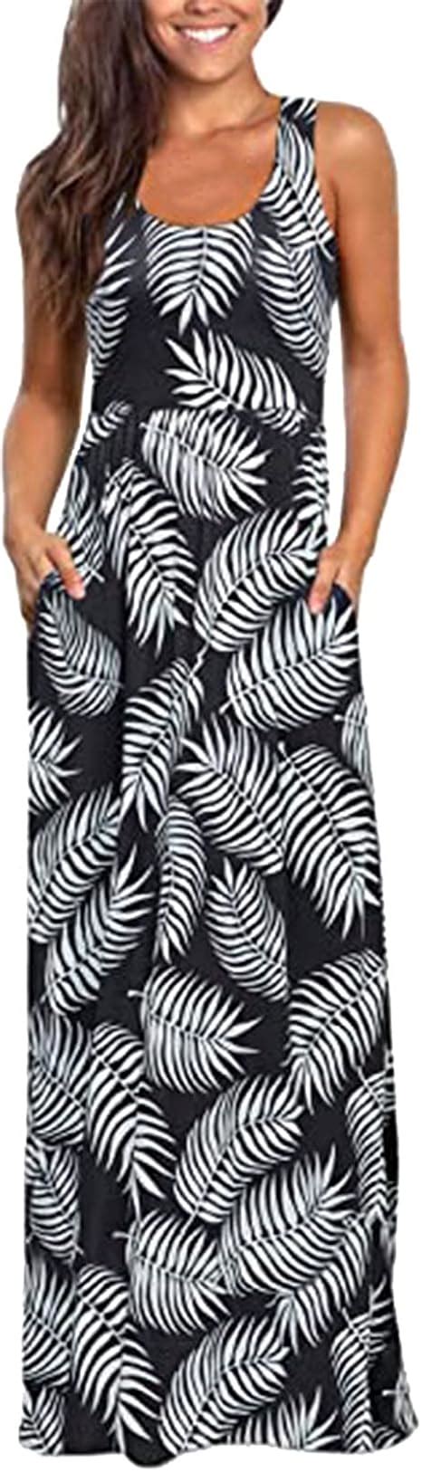 Maxikleider Damen Maxikleid Sommer Strandkleid Lang Sommerkleid Große