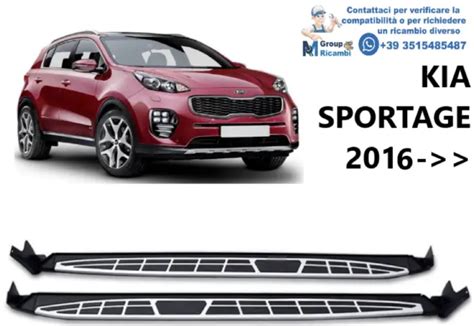 KIA SPORTAGE 16 Pedane Laterali Barre Scalette Sottoporta Predellini