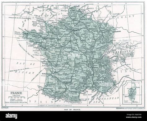 Map Of France 1925 Stock Photo Alamy