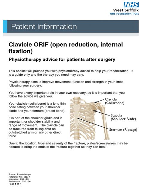 6857 1 Clavicle Open Reduction Internal Fixation ORIF Physiotherapy ...