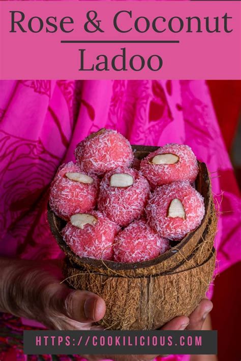 This Visually Appealing Rose Flavored Coconut Ladoo Makes A Great