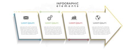 Premium Vector Arrows Timeline Infographic Template 4 Options