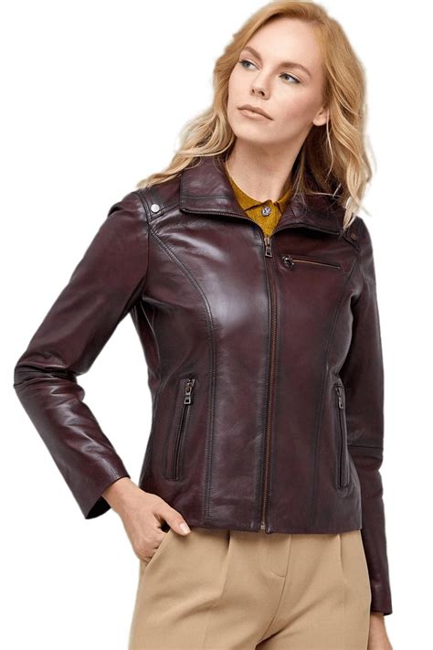 Claris Women S 100 Real Brown Leather Jacket