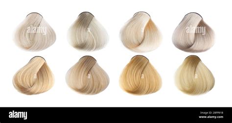 Hair Palette of different colors. Sample of colorful hair on white ...