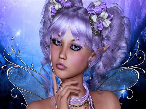 Lilac Curls On Thoughtful Faerie Fantasy Fairy Beautiful Fairies Fairy Wallpaper