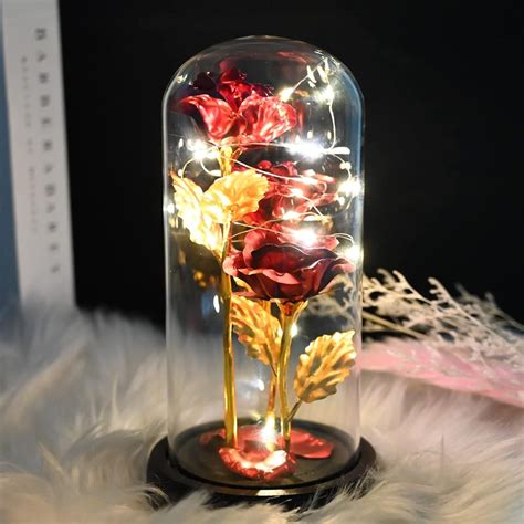 Led Ewige Rose Im Glas F R Frauen Rose Geschenk Ewige Rose Ornament Mit