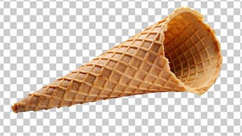 Premium PSD Empty Waffle Cone For Ice Cream Isolated On Transparent