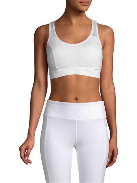 Lyst Reebok Dare High Impact Padded Sports Bra In White