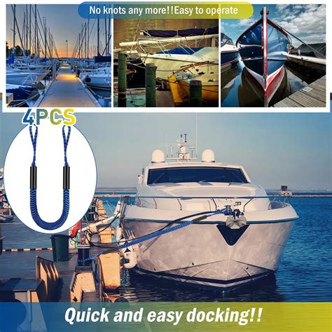 Snapklik.com : XUANNIAO Boat Bungee Dock Lines, 4 Feet Stretches To 6