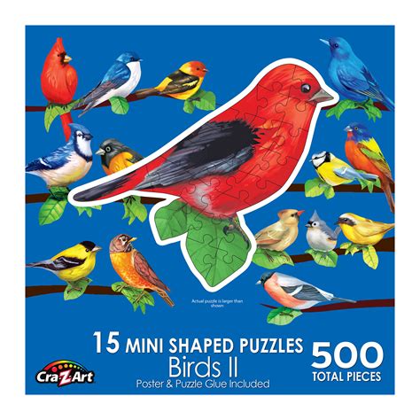 Roseart Mini Shaped Songbirds Ii Piece Jigsaw